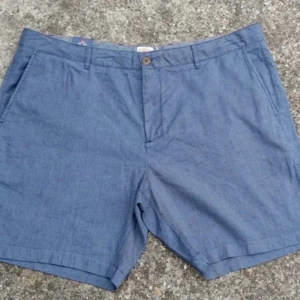 Faherty Tradewinds Linen Blend Shorts Blue